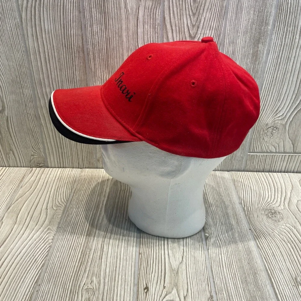 Inari Finland Red Cotton Baseball Cap Adjustable Hat Sandwich Brim